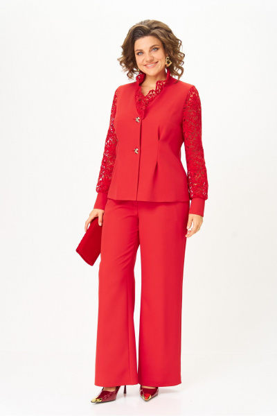 Брюки, жакет Vilena 1130 красный - фото 6