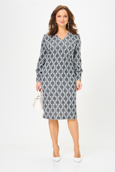 Платье Galean Style 952 графит_орнамент - фото 11