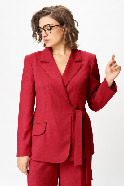 Брюки, жакет Орхидея 1612-1 красный - фото 3