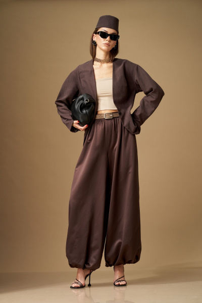 Брюки, жакет, топ N.O.W. 1647 коричневый - фото 5