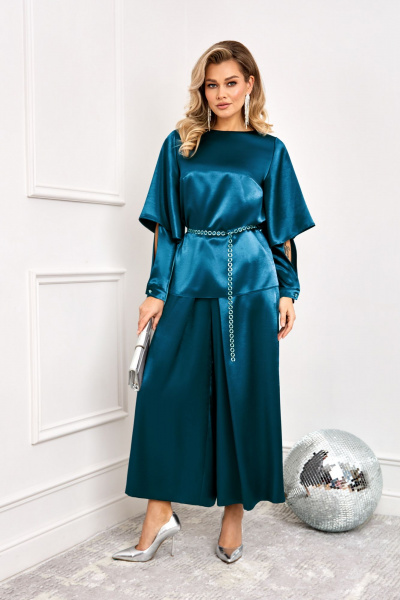 Блуза, брюки AGATTI 5990-1 морская волна - фото 3