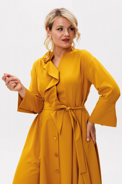 Платье Anastasia 1208.4 горчица - фото 8