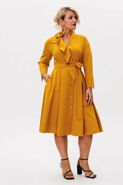 Платье Anastasia 1208.4 горчица - фото 4