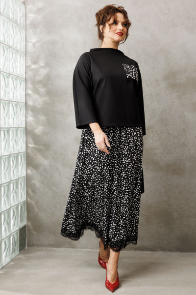 Блуза, юбка Anastasia 1314 черный - фото 7