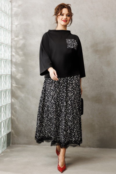 Блуза, юбка Anastasia 1314 черный - фото 2