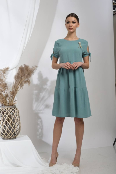 Платье летнее из вискозы с воланами и вырезом капля Sharm-Art 2041/2 - фото 2