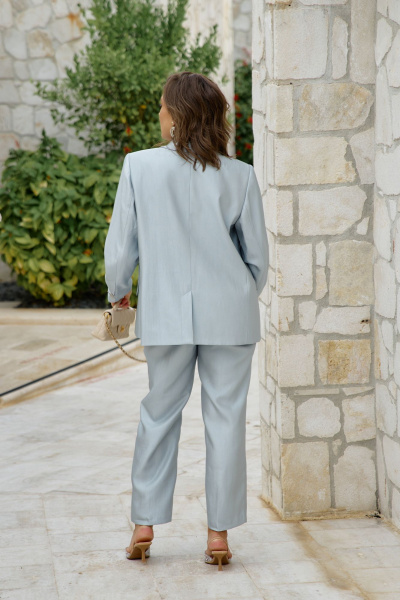 Брюки, жакет Vittoria Queen 27553 серо-голубой - фото 6