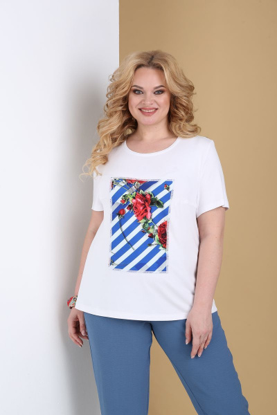 Блуза, брюки, жакет Tensi 309 голубой - фото 5