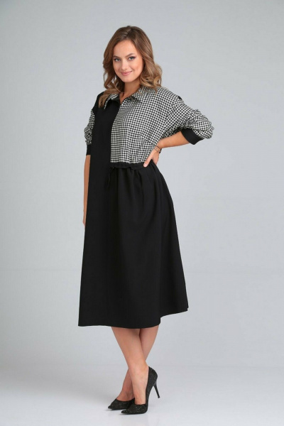 Платье TVIN 7764 черный_клетка - фото 3