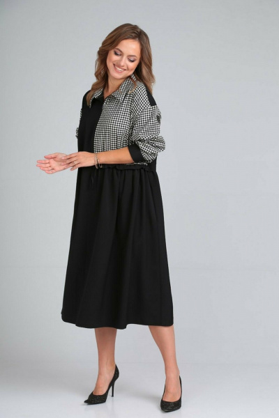 Платье TVIN 7764 черный_клетка - фото 2