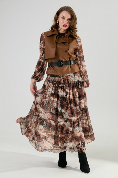 Платье NikVa 1025-1 тигровая абстракция - фото 12