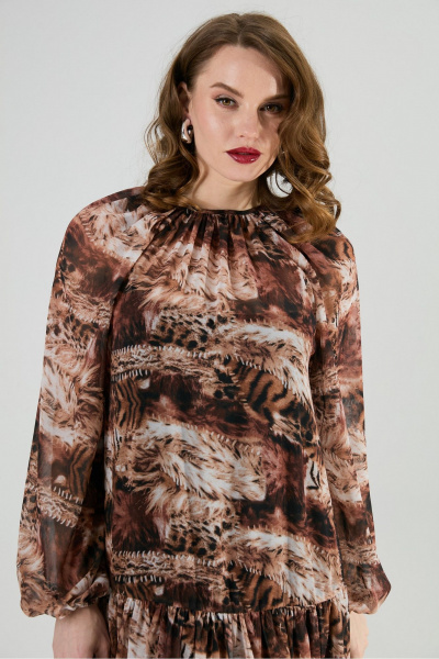Платье NikVa 1025-1 тигровая абстракция - фото 11