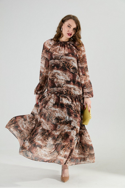 Платье NikVa 1025-1 тигровая абстракция - фото 7