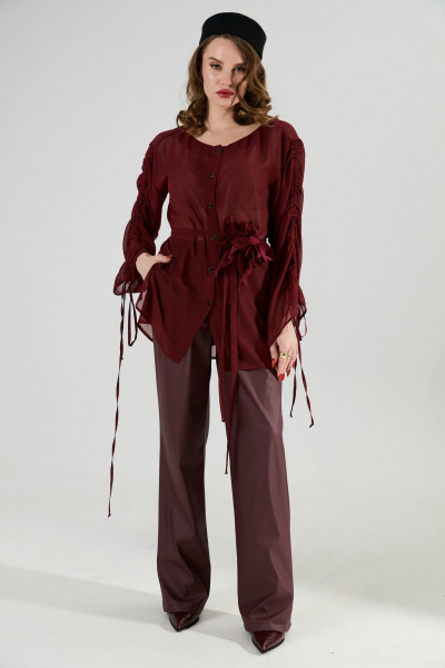 Блуза NikVa 1029-1 бордо - фото 2