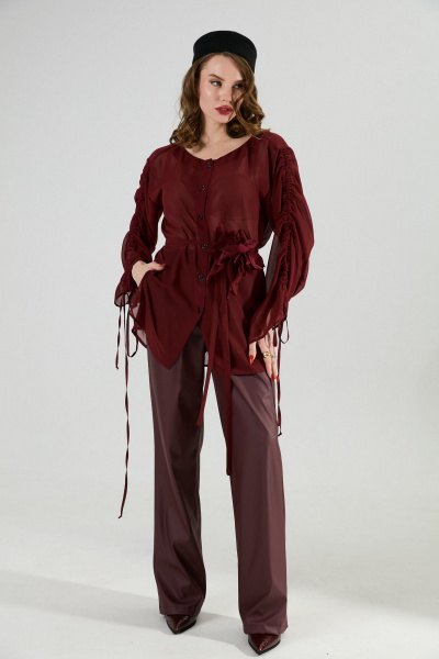 Блуза, брюки NikVa 1030-1 бордо - фото 6