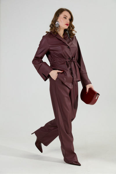 Брюки, жакет NikVa 938-7 бордо - фото 7