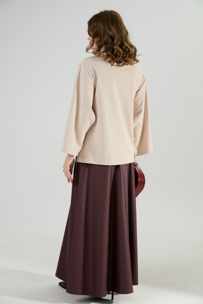 Джемпер, юбка NikVa 952-5 капучино и бордо - фото 4
