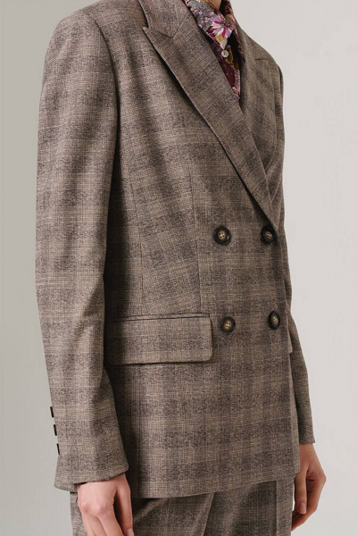 Жакет Nelva 1889 бежево-коричневая клетка - фото 4