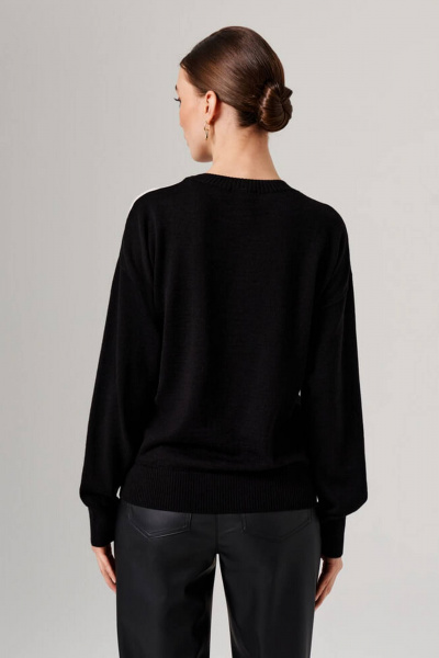 Джемпер Nelva 23130 черно-молочный - фото 5