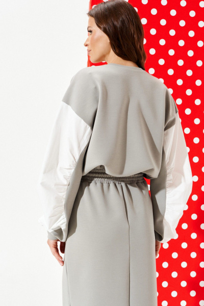 Платье ELLETTO 1120 серый - фото 11