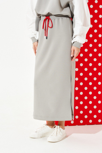 Платье ELLETTO 1120 серый - фото 9