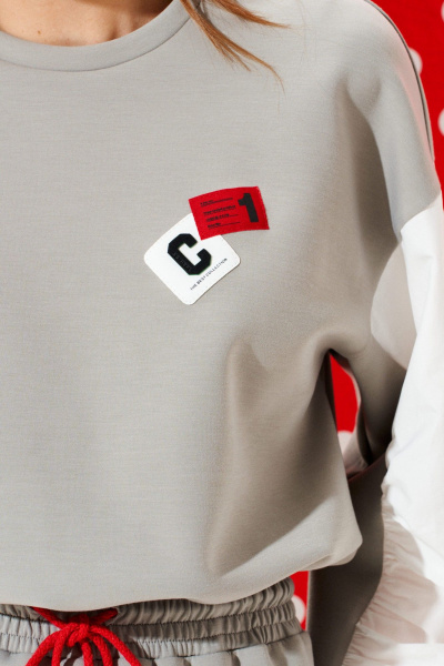 Платье ELLETTO 1120 серый - фото 7