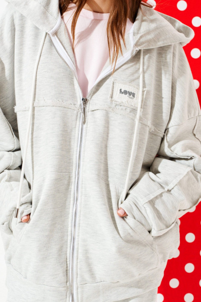 Толстовка ELLETTO 3948 серый - фото 7