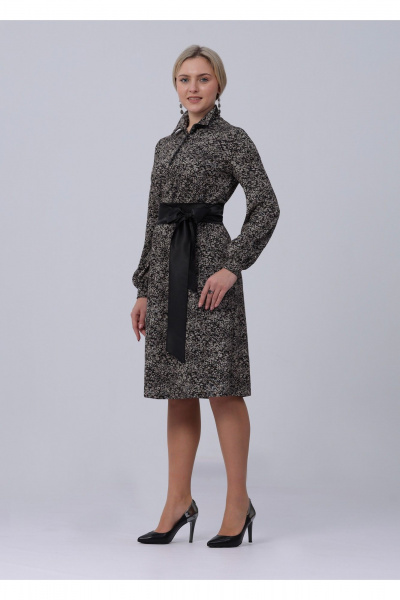 Платье Полинушка 623/2 бежевые цветы - фото 2