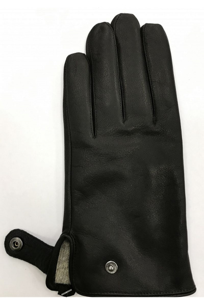 Черные кожаные перчатки с шерстью для демисезона ACCENT 887 черный - фото 2