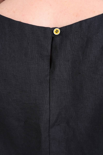 Костюм из льняных брюк-кюлотов и асимметричной блузы Ma Vie М575 черный - фото 7