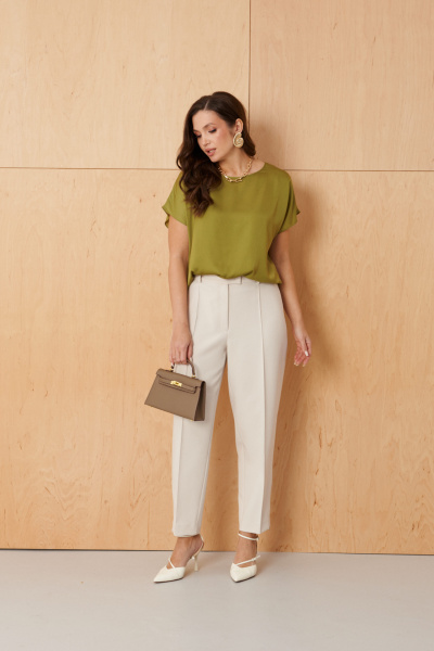 Блуза Панда 109740 оливковый - фото 2