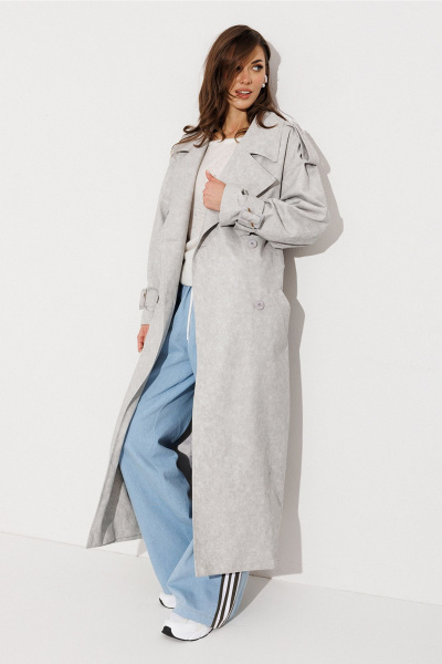 Плащ Butеr 3270 светло-серый - фото 8