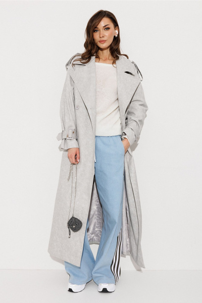 Плащ Butеr 3270 светло-серый - фото 6