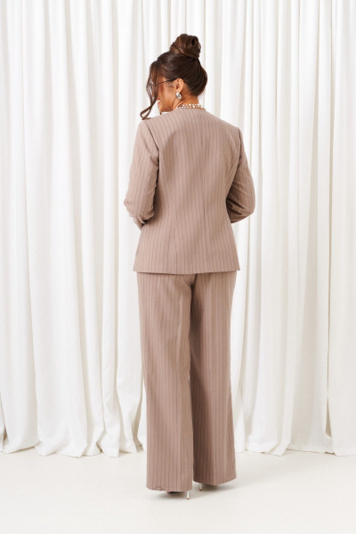 Блуза, брюки, жакет Beautiful&Free 6416 полоска_капучино - фото 6