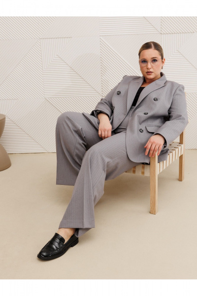 Брюки, жакет AVA fashion М-170 серый - фото 18