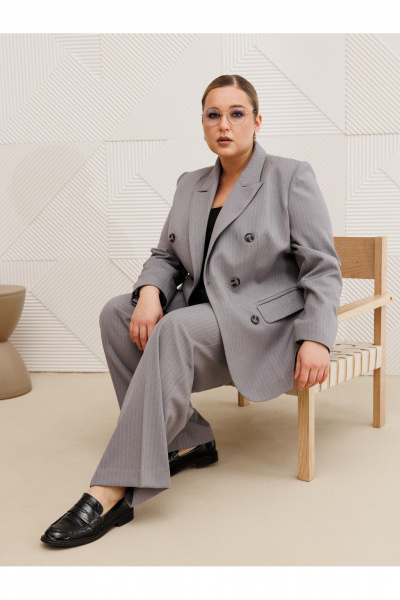 Брюки, жакет AVA fashion М-170 серый - фото 17