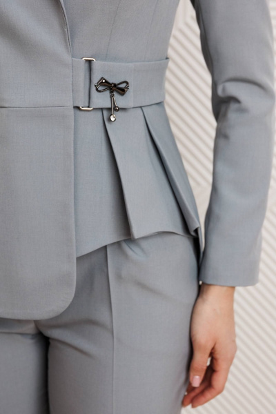 Брюки, жакет Мода Юрс 25-2926 светло-серый - фото 6