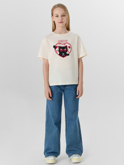 Футболка Mark Formelle 117915/25-38249П-0 молочный_печать2_2_сл_на_пол_1_сл_на_ПР_рукаве - фото 4