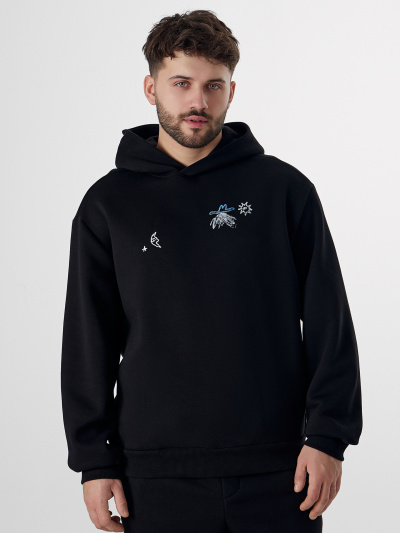 Худи Mark Formelle 121794/25-5296П-7П черный_печать3_2_сл_на_пол_3_сл_на_спинке - фото 1