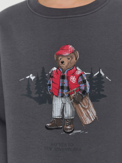 Свитшот Mark Formelle 123431/1/25-36711П-7П серая_жемчужина_печать_3_сл_на_пол - фото 3