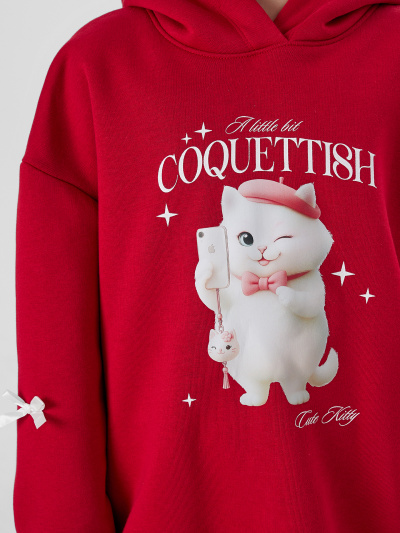 Худи Mark Formelle 127886/25-37556П-7П-3 т.красный_печать_3_сл_на_пол_ДТФ_Д - фото 2