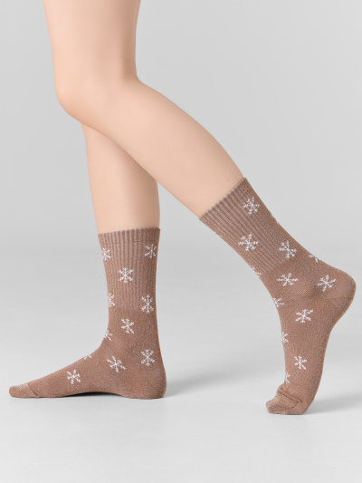 Носки Mark Formelle 217K-2166/22217K-4 карамель_серебр.люрекс_рис.2166 - фото 1