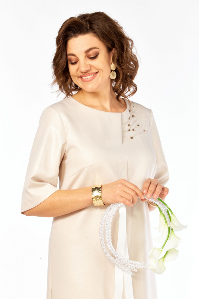 Платье Ольга Стиль С-980светло-бежевый - фото 6