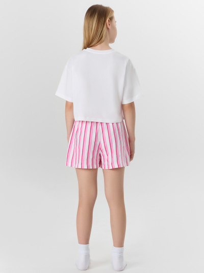 Футболка, шорты Mark Formelle 397764/25-39435П-0 белый_розовая_полоска_1_сл_на_пол - фото 2