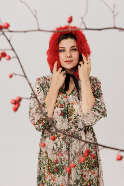 Платье Anelli 1805 кремовая-виола - фото 9