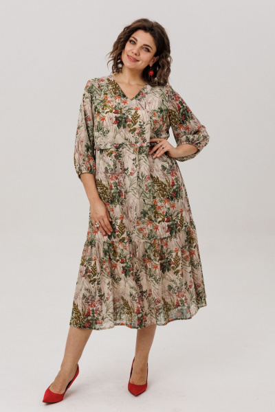 Платье Anelli 1805 кремовая-виола - фото 6