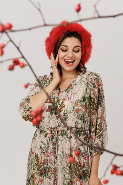 Платье Anelli 1805 кремовая-виола - фото 5