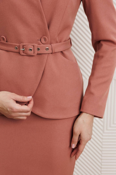 Жакет, юбка Мода Юрс 25-2940 пудра - фото 4