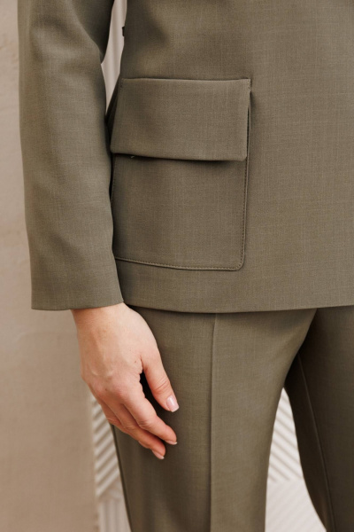 Брюки, жакет Мода Юрс 25-2939 олива - фото 5