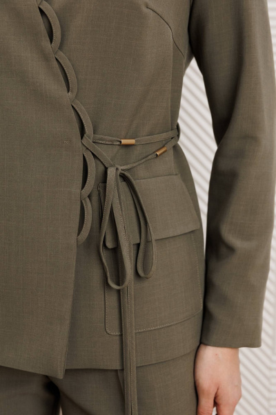 Брюки, жакет Мода Юрс 25-2939 олива - фото 3